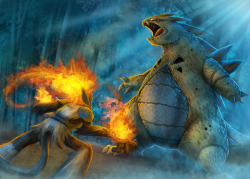 Infernape vs Tyranitar by Aldin 