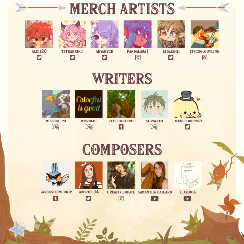 botwfairytale: Hello everyone! We are proud to announce the contributors for this zine! We’re so exc