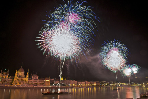 Fireworks on Aug 20 in BudapestToday is a Hungarian national holiday, celebrating St. Stephen I, Hun