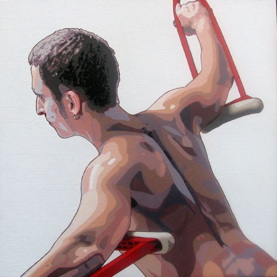 grundoonmgnx: Terry Furry, Icarus, 2014  oil on birch panel, 48 x 48 in 