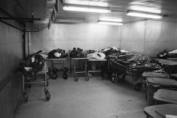congenitaldisease:  Bodies in the storage room of  a Memphis City Morgue.