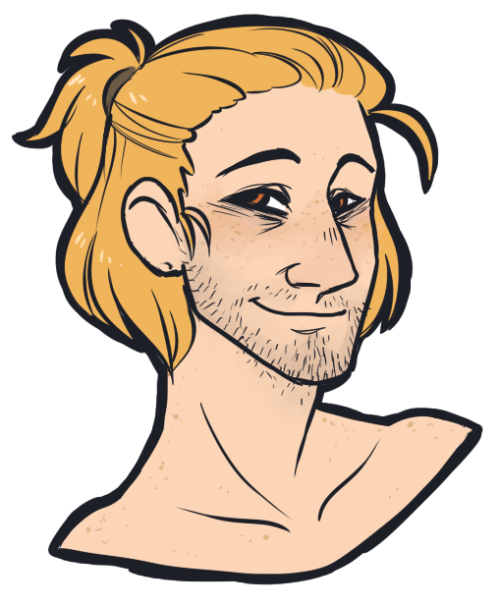 danpee:I’m not feeling too good today, so I drew Anders doing that adorable eye-crinkle he does when