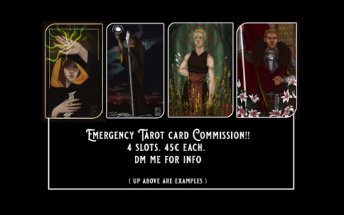 blackmonoceros: EMERGENCY TAROT CARD COMMISSION I’ve decide to oper Four ( 4 ) slots for a Sin