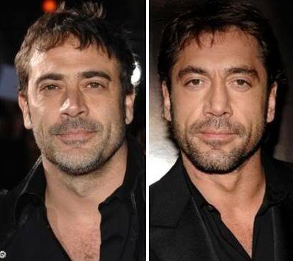 wyeasttokaala:  freetobescary:  thegovernmentstolemytoad:  i’m half convinced that robert downey jr. and jeffrey dean morgan are related. i mean   And don’t forget Javier Bardem:   I mean what the actual fuck  This is freaking me out. 