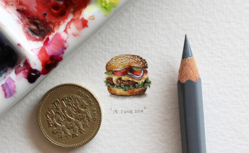 asylum-art-2:  Miniature Watercolor Painting of  Lorraine Loots   					 					 					 				The miniature paintings of the South African artist Lorraine Loots, who for her 365 Postcards for Ants project  decided to create a miniature painting a day for
