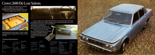 carsthatnevermadeitetc:Toyota Crown UK market brochure (edited), 1973. This was the 4th generation C