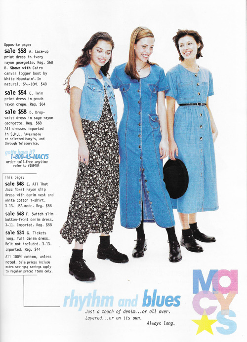 justseventeen:  April 1995. ‘Just a touch of denim… or all over. Layered… or on its own.’