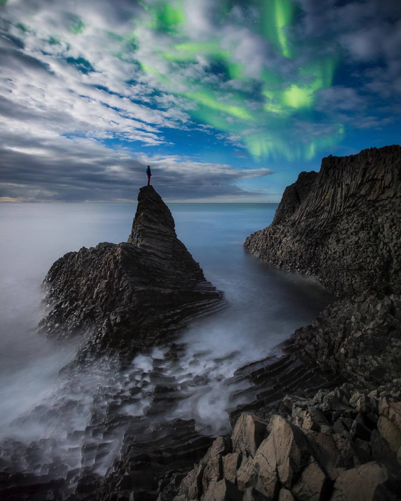 Self-portrait featuring Greenland’s wild Disko Island coastline.
This week I am sharing some favorite northern lights photographs from my brand new book, “Spirits In The Sky”, which features 100 images of the aurora borealis from around the...