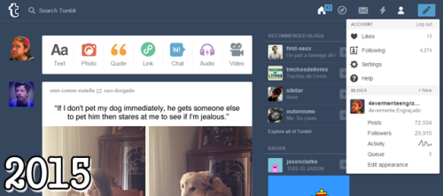 sonoperennementeincasinata: mensolepienedilibri: The evolution of Tumblr across the years wow