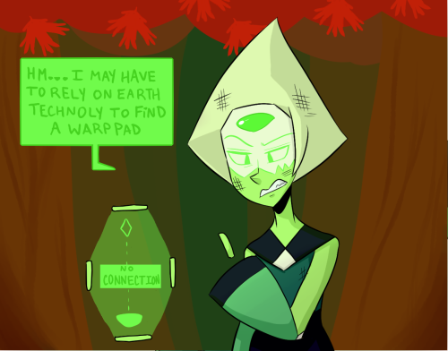 askperidotgem:Ugh. This technology is so archaic, but it will have to do for now.((Let’s pretend Peridot can adapt to human technology and wi-fi.))poor peridot lol XD