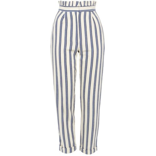 Topshop Petite Stripe Peg Leg Trousers ❤ liked on Polyvore (see more petite pants)