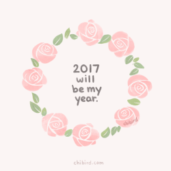 chibird:  I have a good feeling about 2017!  Exploring a traditional watercolor effect using digital media. 