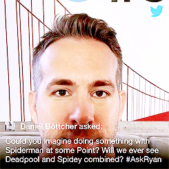 ryanreynoldssource:    Could you imagine doing something with Spiderman at some Point?