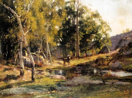 Michele Cammarano  (1835 - 1920)Cervo allo stagno