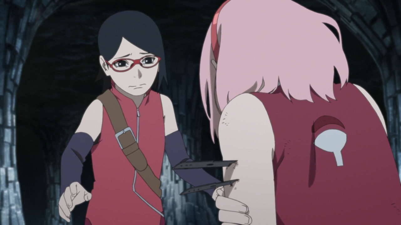 fifi-uchiha:  I love how Sarada looks at her mother 💙I mean, we all know from the Chunin Exams that Sasuke hates seeing Sakura injured and now, after so many years it’s their daughter who can’t bear the sight of her hurt mother. Seeing calm, cool