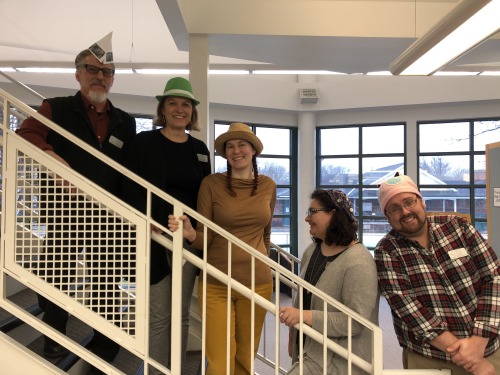 Some of our librarians from @ItascaLibrary dressed up and posed in their hats for National Hat Day o