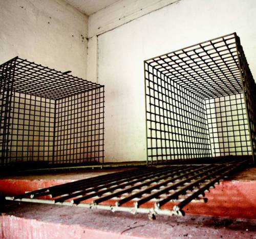 Soviet Prison Cages found in the former NS-Army Clothing Agency (Heeresbekleidungsamt), later a Sovi