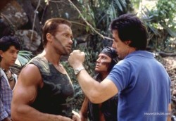 fuckyeahbehindthescenes:  Both director McTiernan and Schwarzenegger lost 25 pounds during the film. Schwarzenegger’s weight loss was a professional choice. McTiernan lost the weight because he avoided the food in Mexico due to health concerns. (x)
