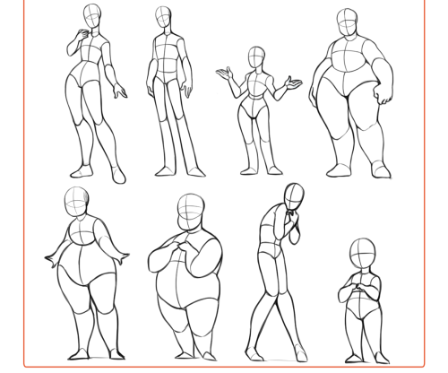 lunaartgallery:  This reference sheet includes 50+ body types for people who struggle in creati