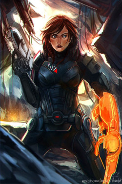 videogamenostalgia:  Commander Shepard - by NabilahRz Artist: CGhub || Blog