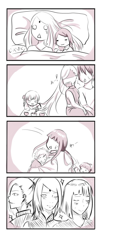 makinonh:  the reason why they cut their hair… mom know this feel haha XD quick doodle of wifes of team 7 <3