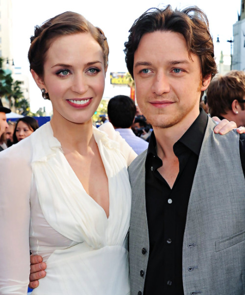 mcavoyclub - Actress Emily Blunt and actor James McAvoy arrive...