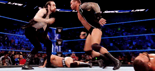 kings-of-my-heart: RKOs outta nowhere on Smackdown Live (06/02/18)