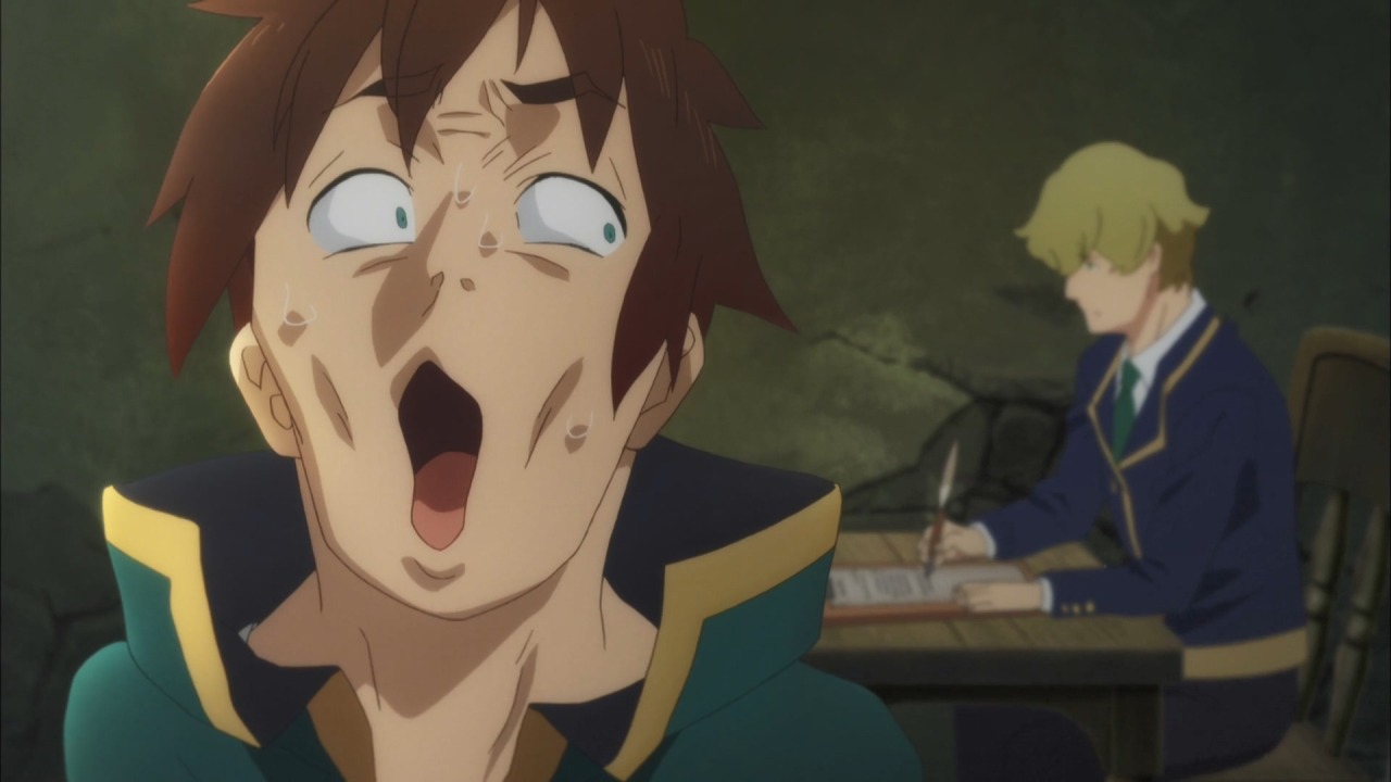 Satou Kazuma (Konosuba) funny face  Aesthetic anime, Funny faces, Anime  funny