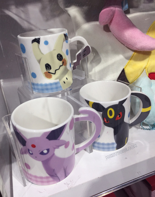 Mimikyu, Espeon, and Umbreon tail cups from the Pokemon Center Tails & Paws promotion~(Read more