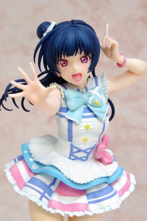 aqours-updates:pictures of the you and yoshiko scale figures !!