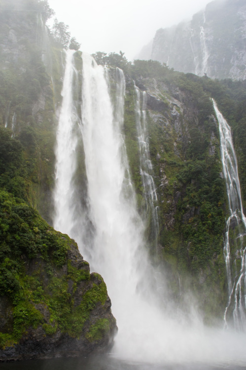 Another permanent waterfall at Milford Sound.Milford Sound, Fiordland, South Island, New Zealand