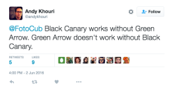 blackcanarysource:  Andy Khouri, editor of GREEN ARROW