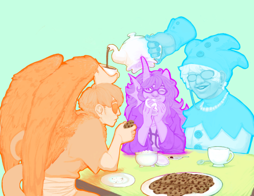 my second piece for the 2020 homestuck calendar! a spritely little tea party if i dont say so myself