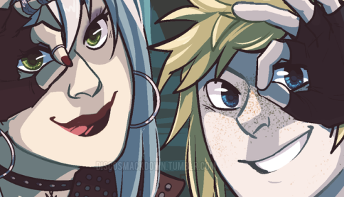 discoart:i needed a new twitter header so i decided to go with my new favorite duo ヽ(´∇｀)ﾉ