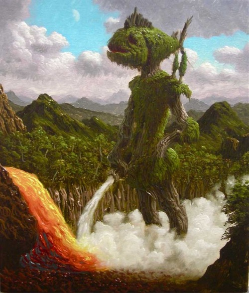 pixography:Fulvio di Piazza ~ “Fantastic Forests”Fulvio di Piazza’s paintings are a prime example of horror vacui, a term for filling an entire surface of an artwork with detail. Di Piazza, who studied at the Urbino Art Academy, makes large oil