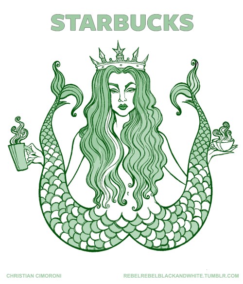 Coffee Mermaid. Illustration By Christian Cimoroni.