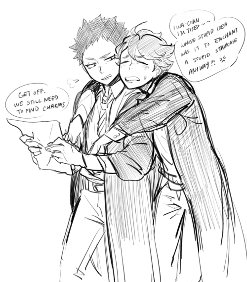 gisu:  first yr iwaoi (hp au)… they end up in slytherin 4 a number of reasons.. 