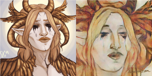 so I put a few of my drawings through that AI portrait thing everyone’s been doing lately and uh. Re