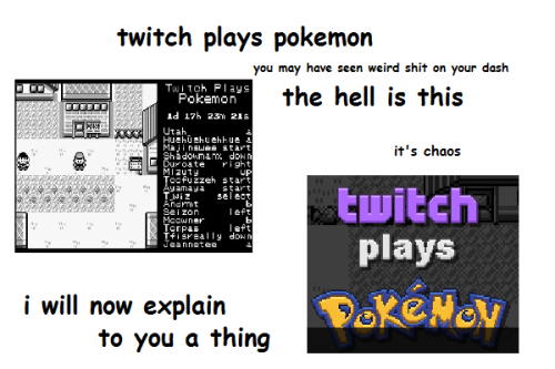 the-absolution:all the basics of twitchplayspokemonin honor of finally clearing the hideout and gett