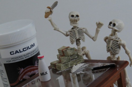 doubledealer93:  Remember dont do drugs kids. They are skeletons and need calcium. So its ok for them to snort it.