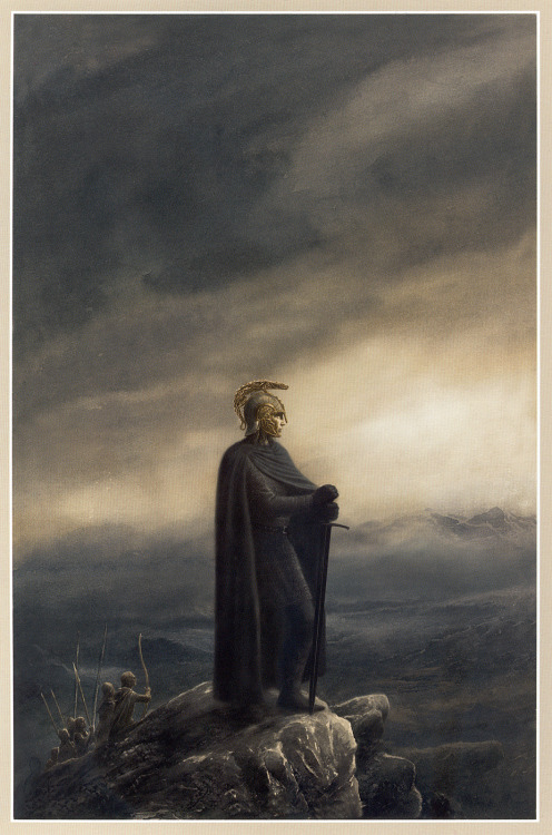 coastgods:tolkienillustrations: Túrin Turambar by Alan Lee Torslunda press blech