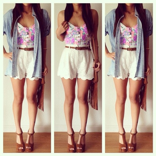 luxury-andfashion: floral lace shorts