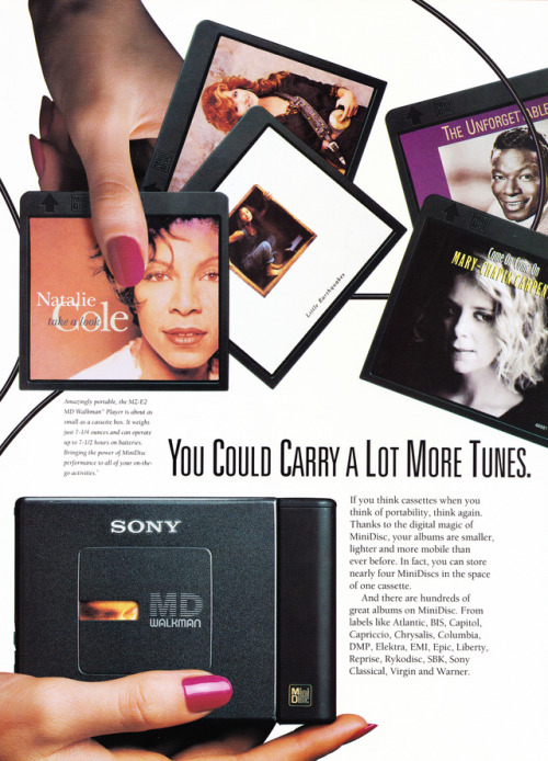 jpegfantasy:The ultimate cassette is a MiniDisc. A stylish multi-page advert from Stereo Review Maga