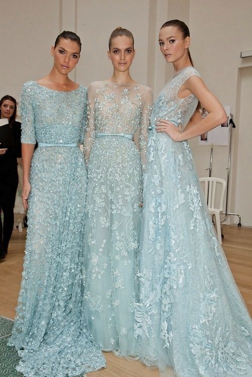 Ice blue gowns