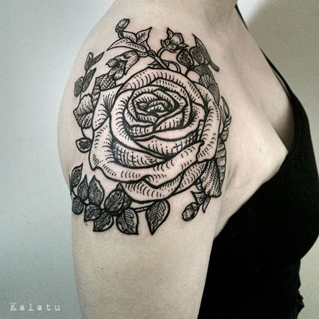 Flower Shoulder Cap Tattoo