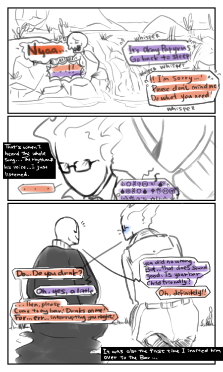 seto-gin: Hey guys, long time no post. I was working on this the whole time… I wanted to do some Grillster (Grillby x Dadster) drawing and it ended up to be a whopping nine page comic…Which amazingly took forever for me to do…(((((^q^;))))I did