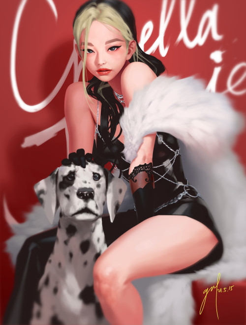 Cruella Jennie / 크루엘라 제니. 2021.5 Kang Joo Sung (galgoo)www.artstation.com/artwork/oAVLVw 