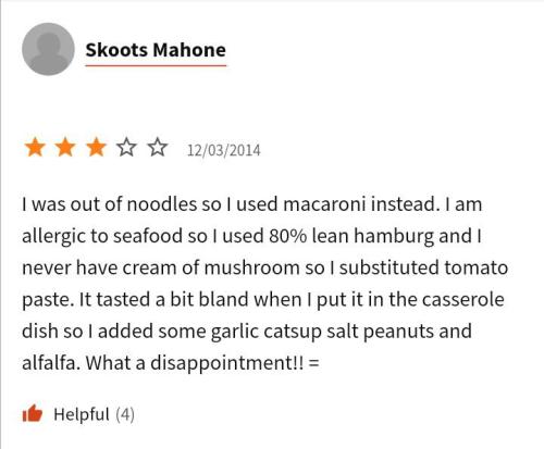 carry-on-my-wayward-butt:i am obsessed with the comments on recipe sites