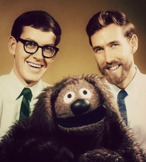 muppetmindset:the-frog-is-staying:Frank Oz and Jim Henson with RowlfYou may have noticed my beautifu