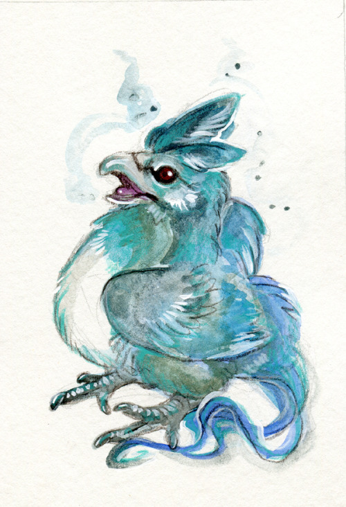 skulldog:Legendary Nuggets.Original mini watercolors with iridescent pigment accents, each will be f